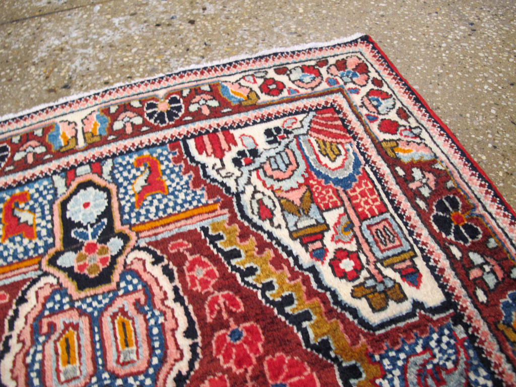 Vintage Persian Sarouk Throw Rug (Pair: 1 of 2), No.26792 - Gss