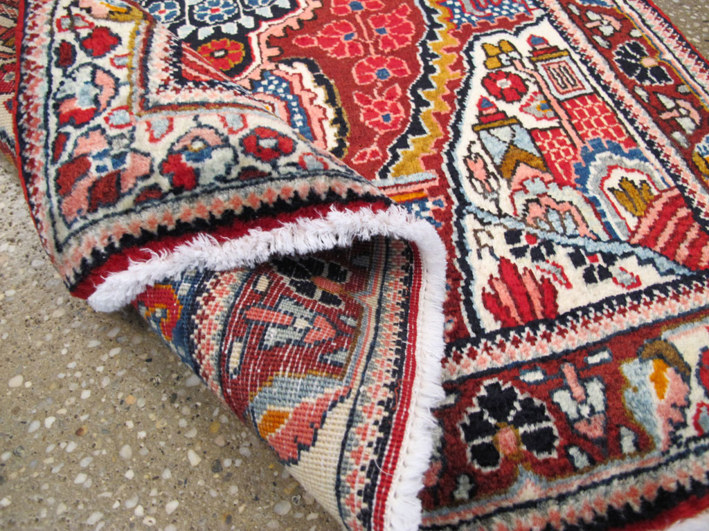 Vintage Persian Sarouk Throw Rug (Pair: 1 of 2), No.26792 - Gss
