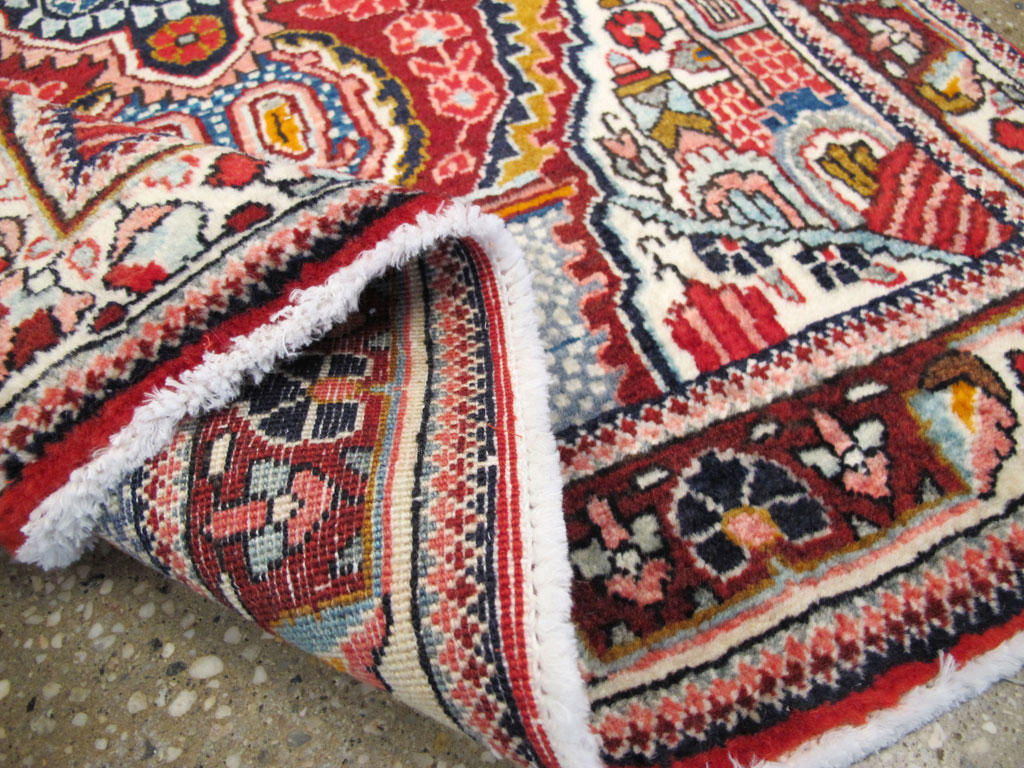 Vintage Persian Sarouk Throw Rug (Pair: 2 of 2), No.26793 - Gss