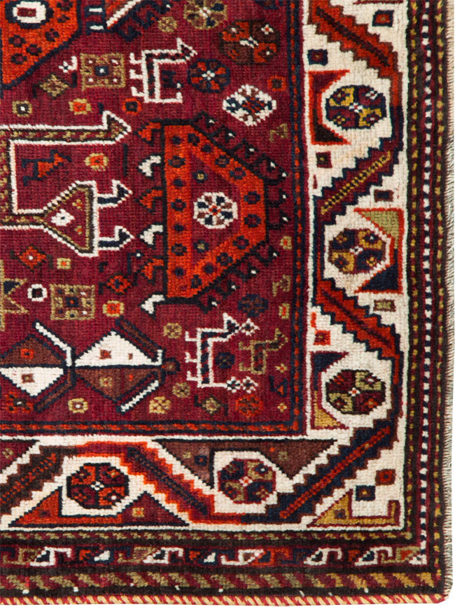 Vintage Pictorial Qashqai Rug, No.26794 - Gss