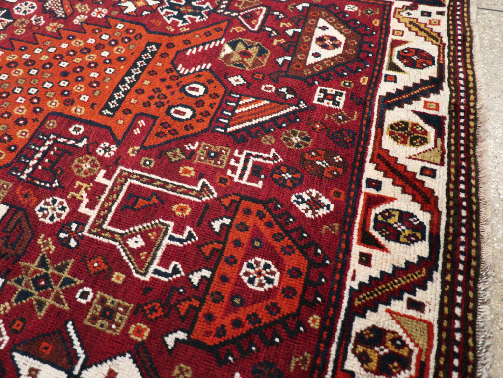 Vintage Pictorial Qashqai Rug, No.26794 - Gss