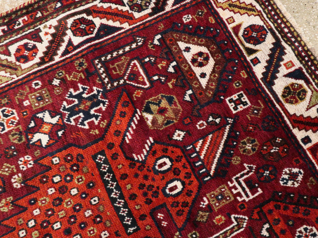 Vintage Pictorial Qashqai Rug, No.26794 - Gss