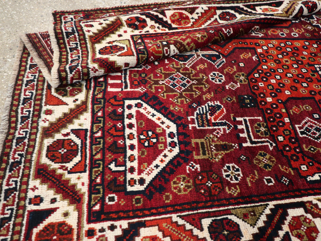 Vintage Pictorial Qashqai Rug, No.26794 - Gss