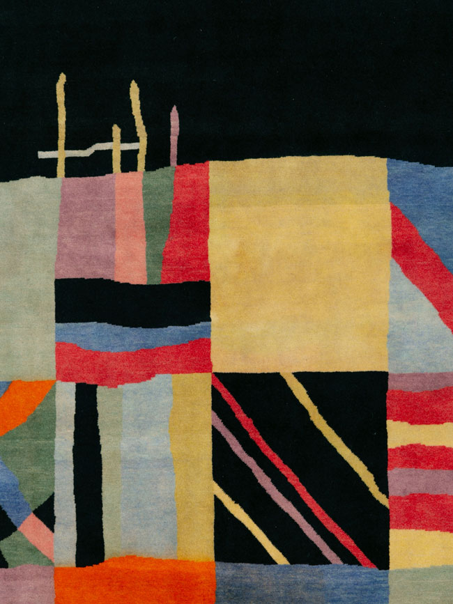 Vintage Persian Tabriz Art Deco Rug Inspired By Edward McKnight Kauffer, No.26798 - Gss