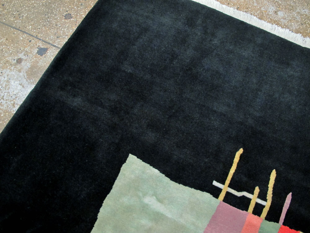 Vintage Persian Tabriz Art Deco Rug Inspired By Edward McKnight Kauffer, No.26798 - Gss