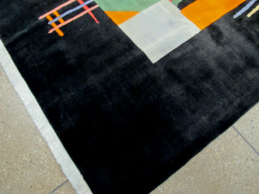 Vintage Persian Tabriz Art Deco Rug Inspired By Edward McKnight Kauffer, No.26798 - Gss