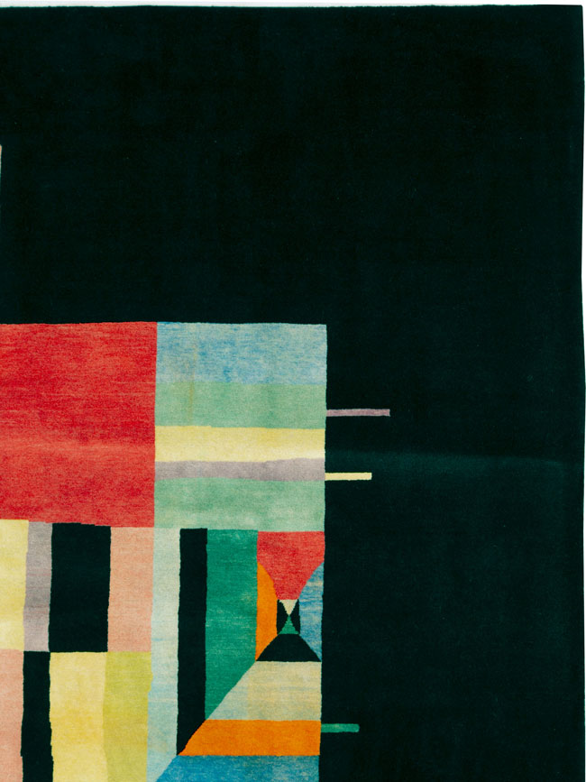 Vintage Persian Tabriz Art Deco Rug Inspired By Edward McKnight Kauffer, No.26798 - Gss