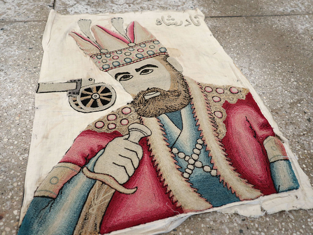 Vintage Persian Pictorial Textile , No.26809 - Gss