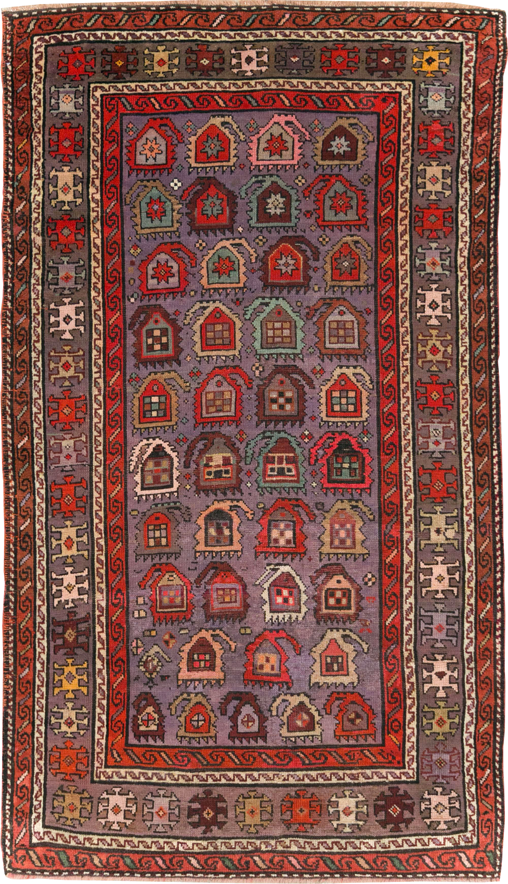 Antique Caucasian Accent Rug, No.26821 - Gss
