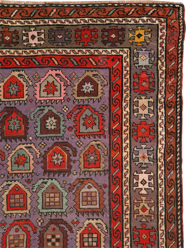 Antique Caucasian Accent Rug, No.26821 - Gss