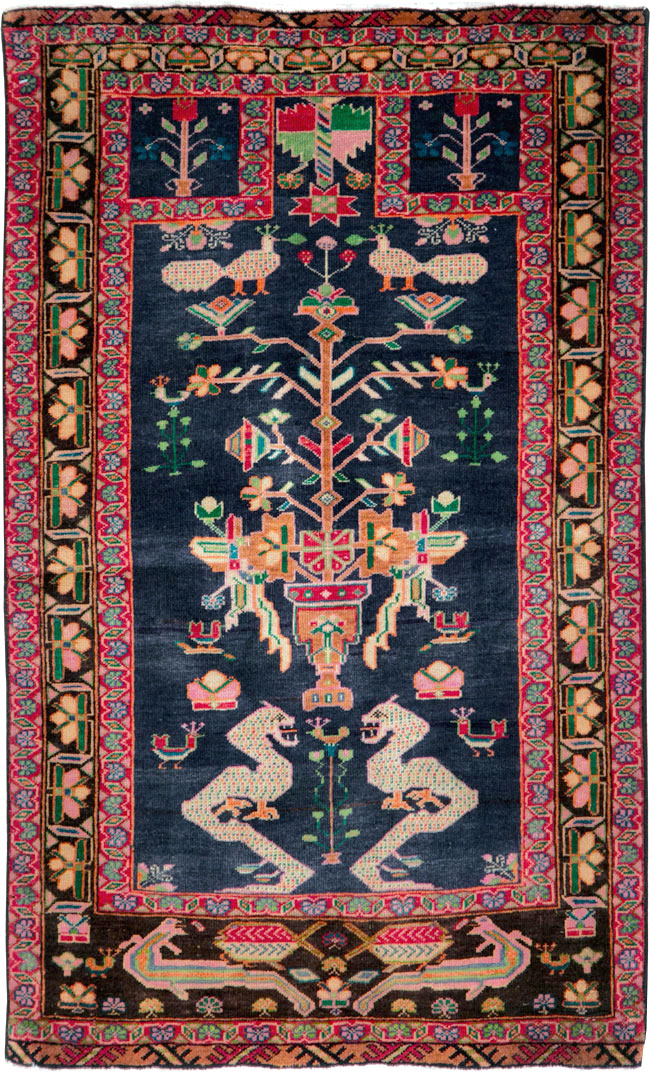Vintage Persian Baluch Throw Rug, No.26829 - Gss