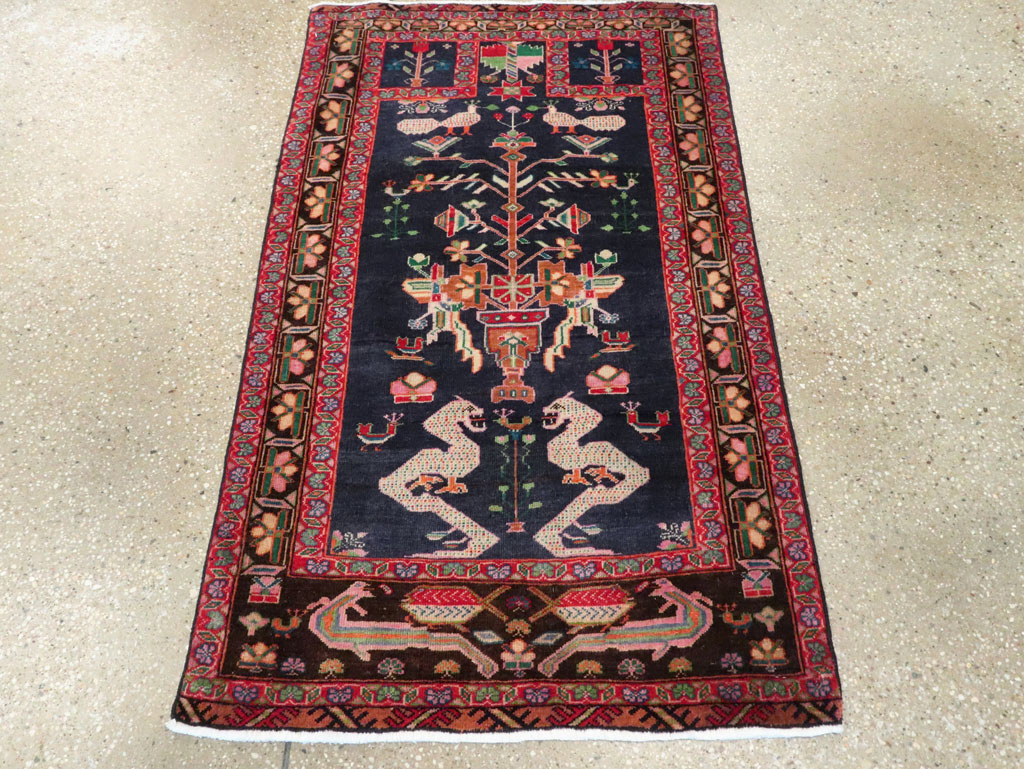 Vintage Persian Baluch Throw Rug, No.26829 - Gss