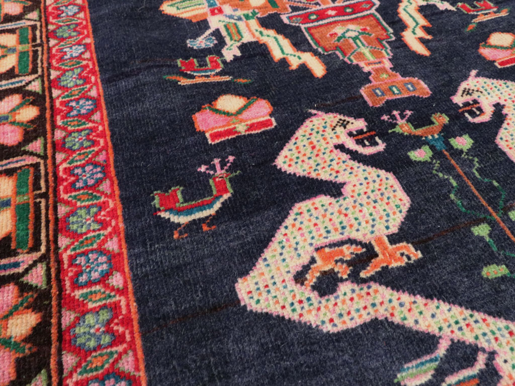 Vintage Persian Baluch Throw Rug, No.26829 - Gss