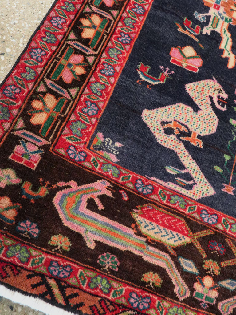 Vintage Persian Baluch Throw Rug, No.26829 - Gss