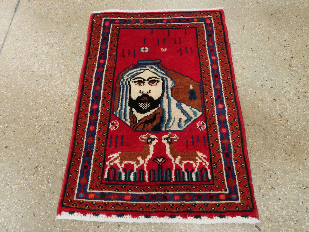 Vintage Persian Hamadan Pictorial Rug, No.26832 - Gss