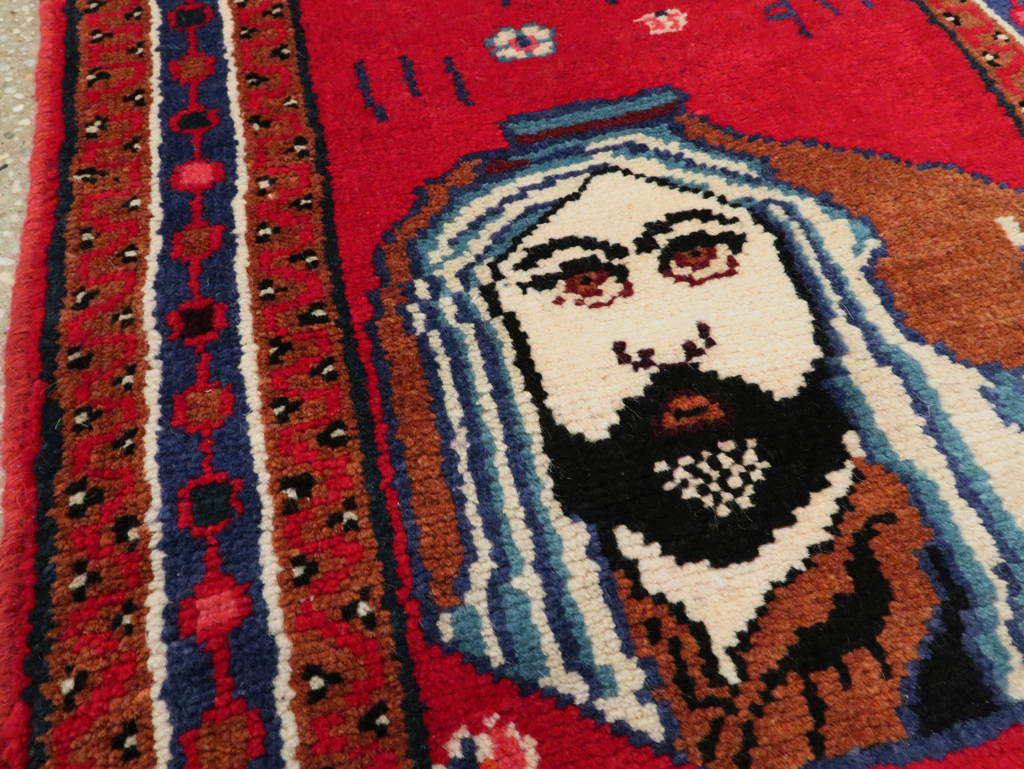Vintage Persian Hamadan Pictorial Rug, No.26832 - Gss