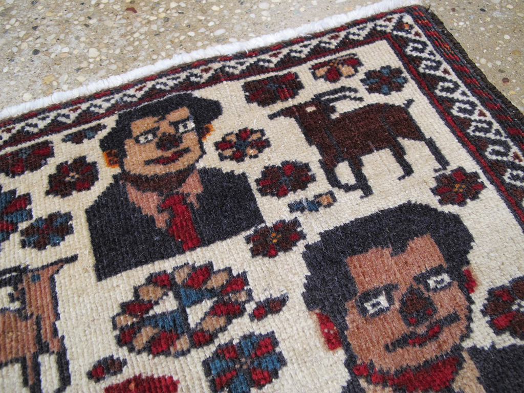 Vintage Persian Afshar Pictorial Rug, No.26838 - Gss