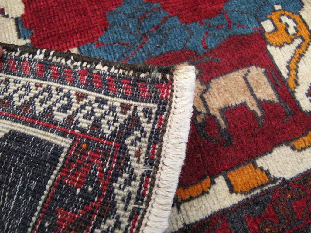 Vintage Persian Afshar Pictorial Rug, No.26838 - Gss