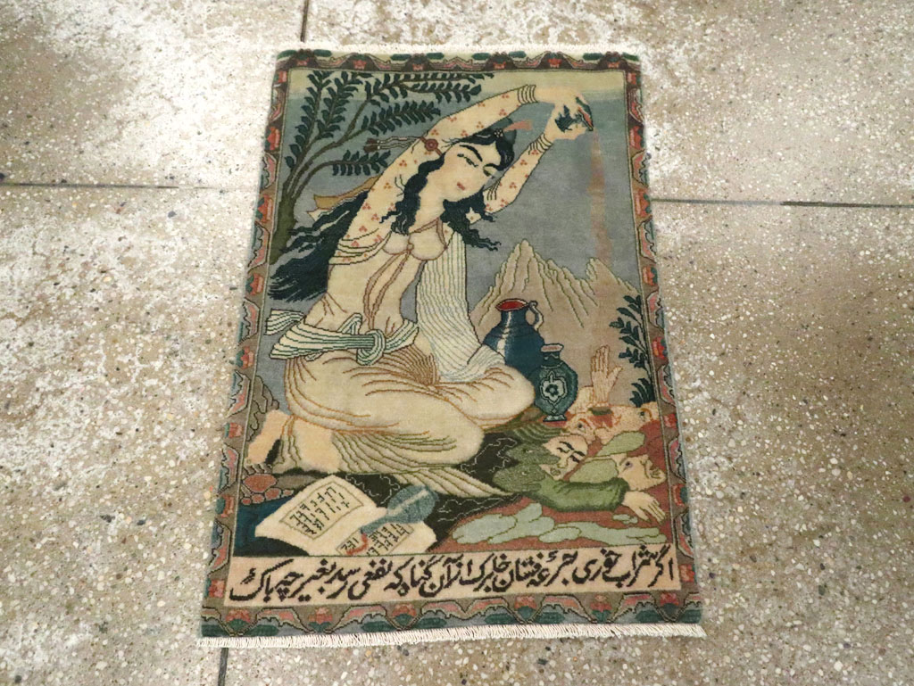 Vintage Persian Tabriz Pictorial Rug (Pair: 1 of 2), No.26839 - Gss