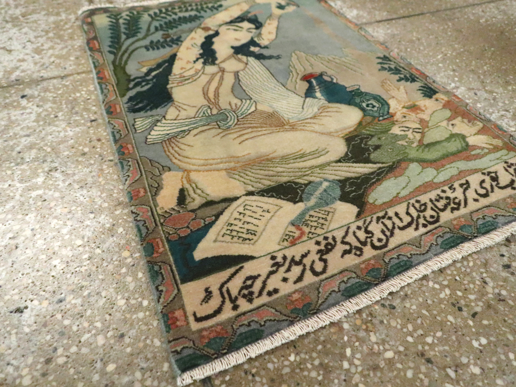Vintage Persian Tabriz Pictorial Rug (Pair: 1 of 2), No.26839 - Gss