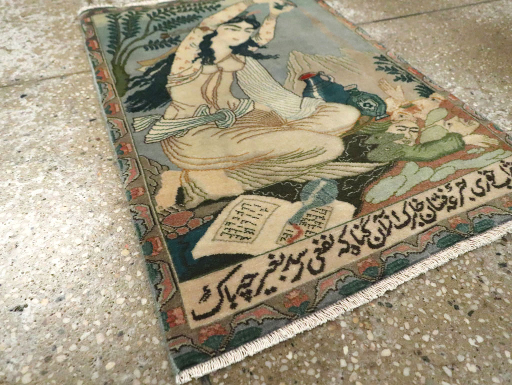 Vintage Persian Tabriz Pictorial Rug (Pair: 1 of 2), No.26839 - Gss