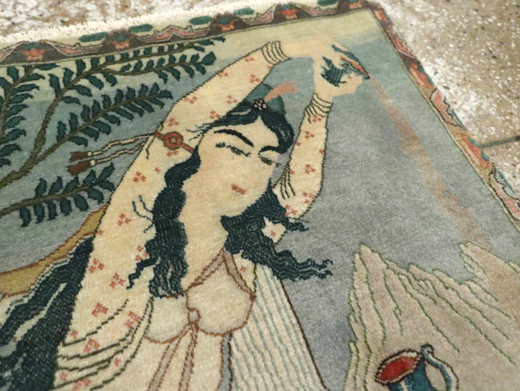 Vintage Persian Tabriz Pictorial Rug (Pair: 1 of 2), No.26839 - Gss