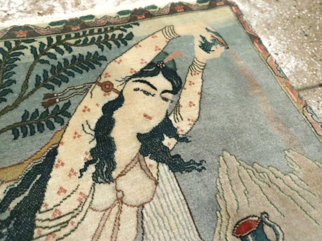 Vintage Persian Tabriz Pictorial Rug (Pair: 1 of 2), No.26839 - Gss