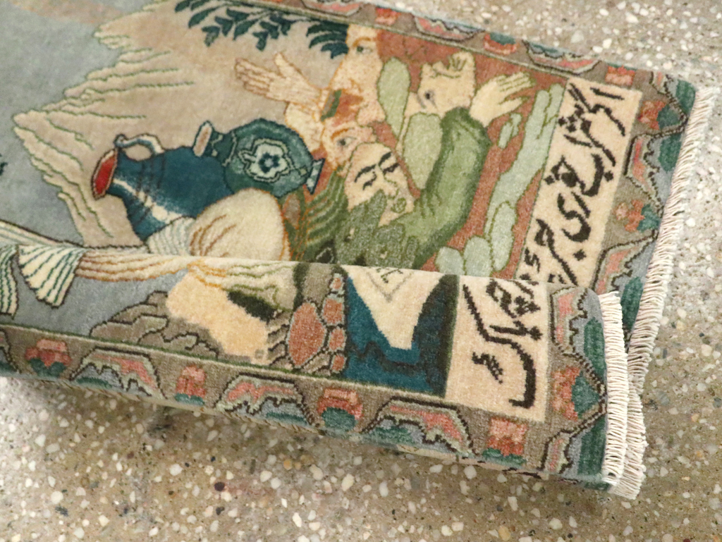 Vintage Persian Tabriz Pictorial Rug (Pair: 1 of 2), No.26839 - Gss