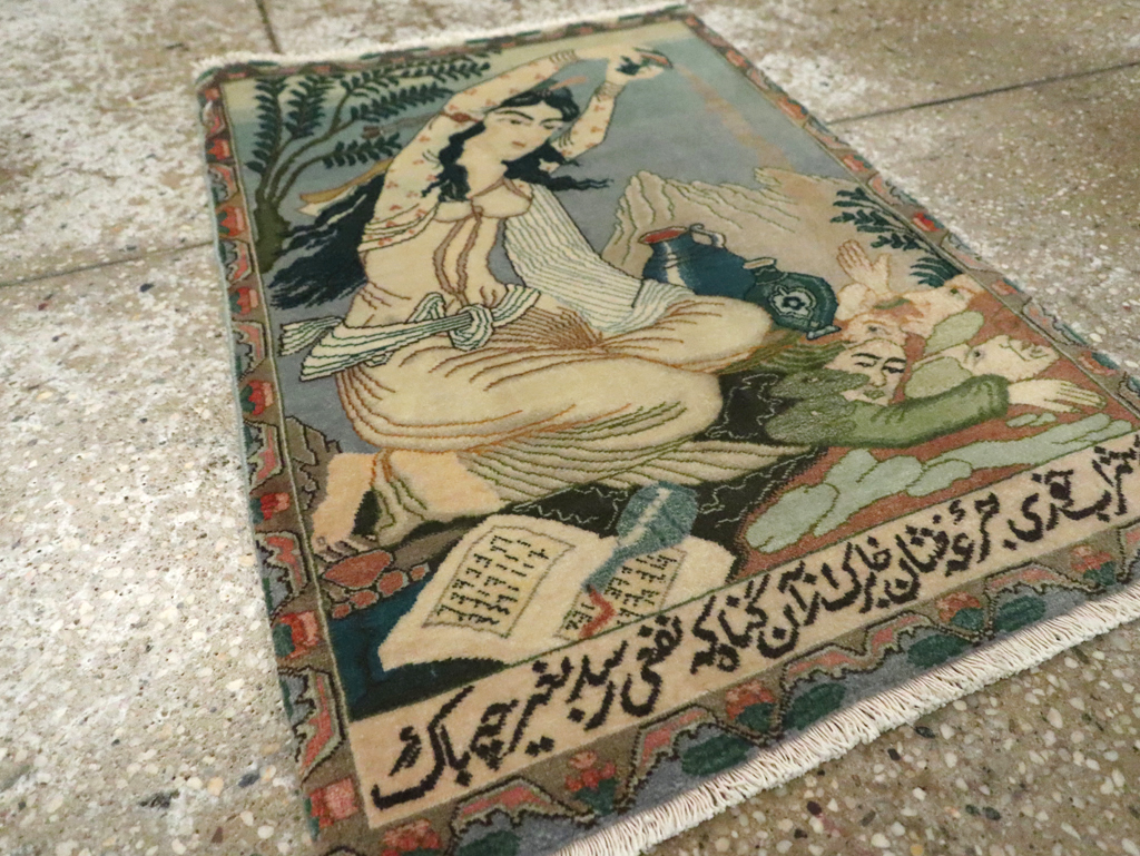 Vintage Persian Tabriz Pictorial Rug (Pair: 2 of 2), No.26840 - Gss