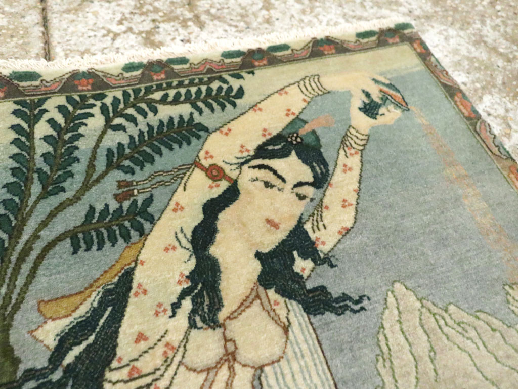 Vintage Persian Tabriz Pictorial Rug (Pair: 2 of 2), No.26840 - Gss