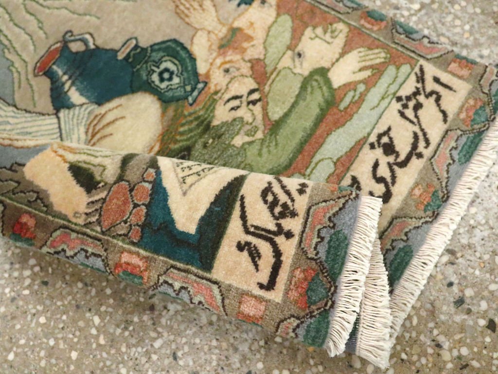 Vintage Persian Tabriz Pictorial Rug (Pair: 2 of 2), No.26840 - Gss