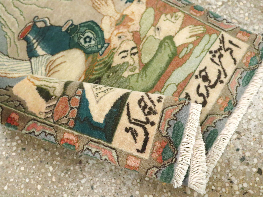 Vintage Persian Tabriz Pictorial Rug (Pair: 2 of 2), No.26840 - Gss