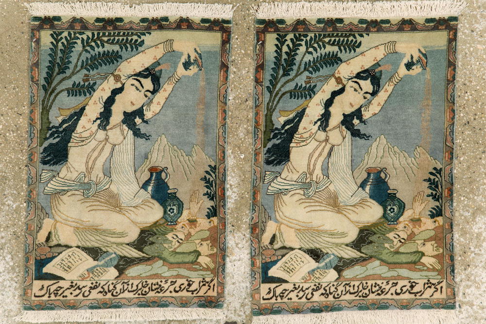 Vintage Persian Tabriz Pictorial Rug (Pair: 2 of 2), No.26840 - Gss