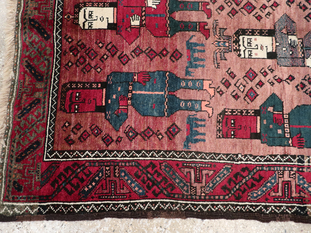 Vintage Persian Pictorial Baluch Rug, No.26841 - Gss