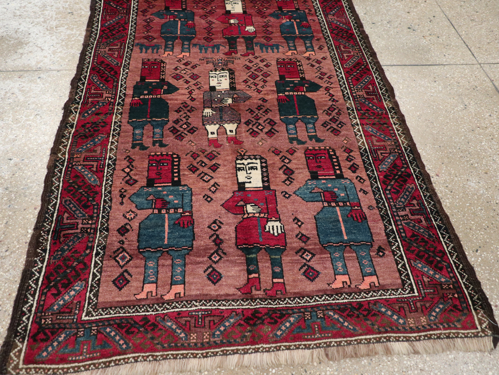Vintage Persian Pictorial Baluch Rug, No.26841 - Gss