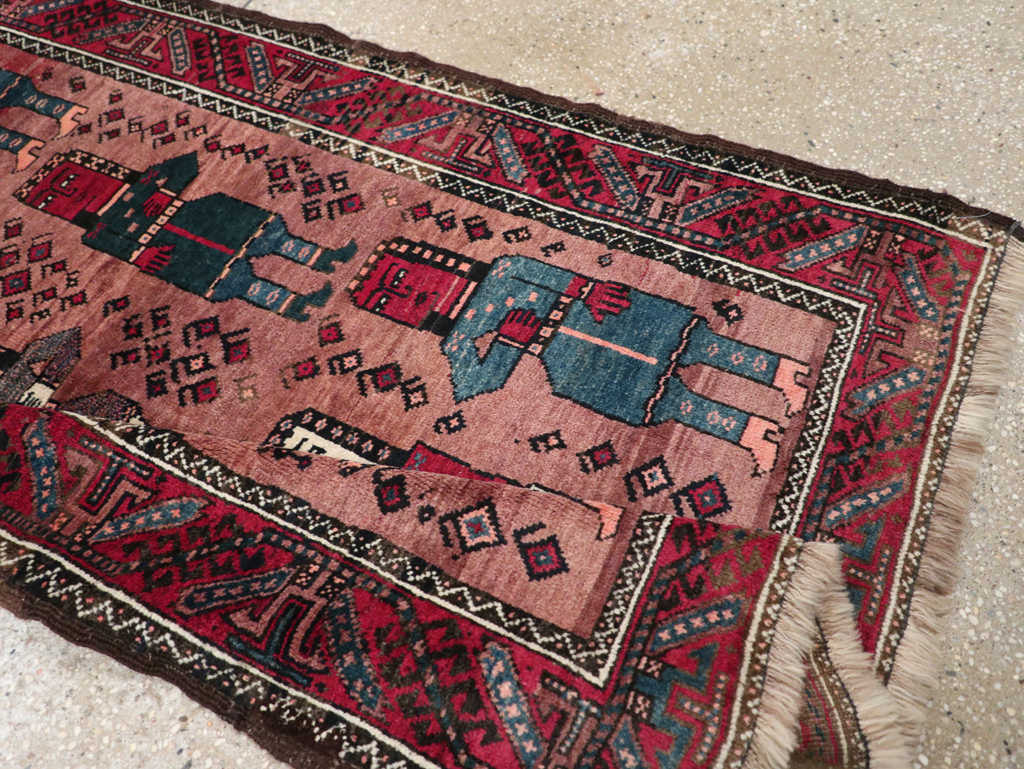 Vintage Persian Pictorial Baluch Rug, No.26841 - Gss