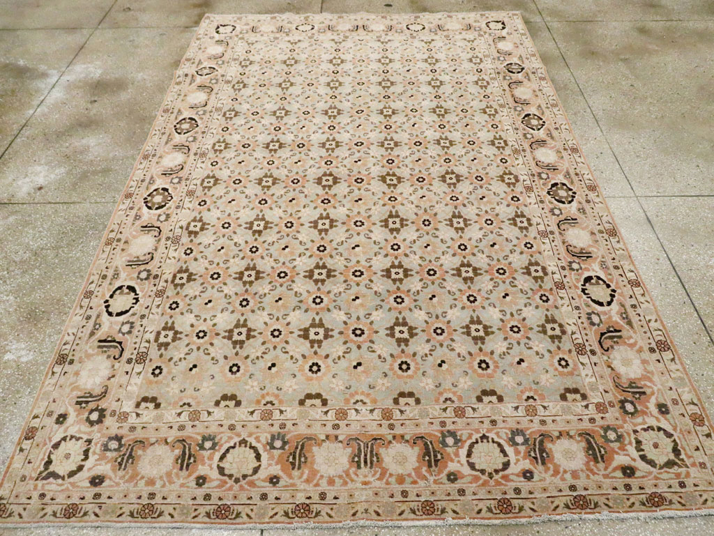 Vintage Persian Veramin Accent Carpet, No.26961 - Gss