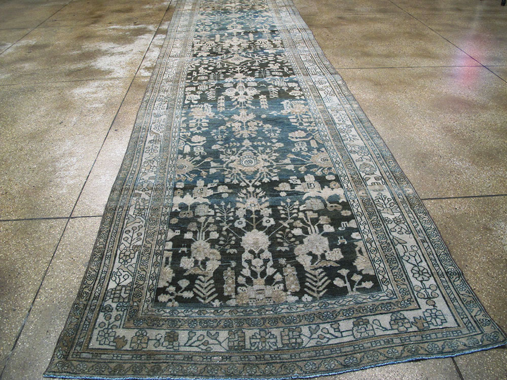 Antique Persian Malayer Wide Gallery Runner, No.26977 - Gss