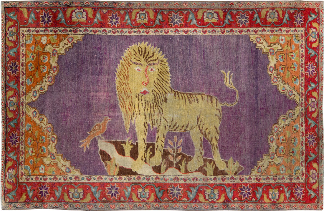 Vintage Anatolian Pictorial Rug, No.26981 - Gss