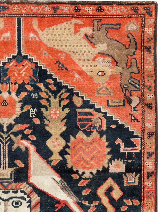 Antique Persian Kurdish Pictorial Rug, No.26983 - Gss