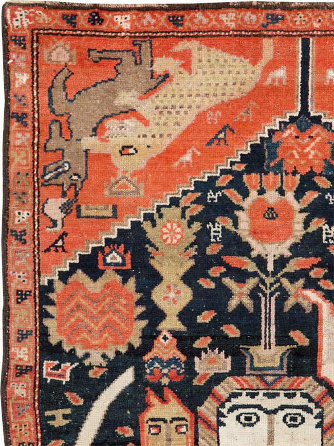 Antique Persian Kurdish Pictorial Rug, No.26983 - Gss