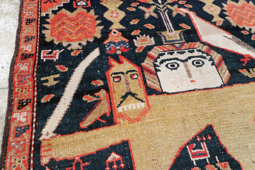 Antique Persian Kurdish Pictorial Rug, No.26983 - Gss