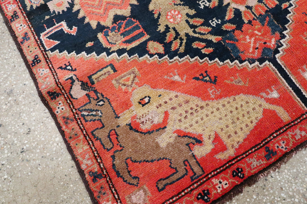 Antique Persian Kurdish Pictorial Rug, No.26983 - Gss