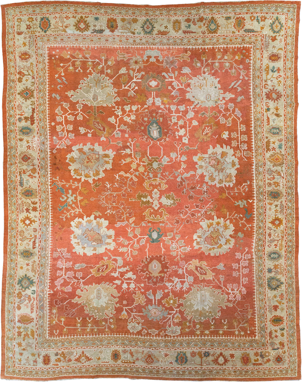 Antique Turkish Oushak Large Carpet, No.26986 - Gss