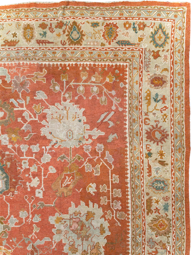 Antique Turkish Oushak Large Carpet, No.26986 - Gss