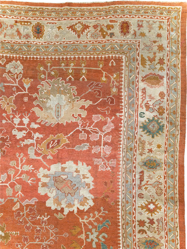 Antique Turkish Oushak Large Carpet, No.26986 - Gss
