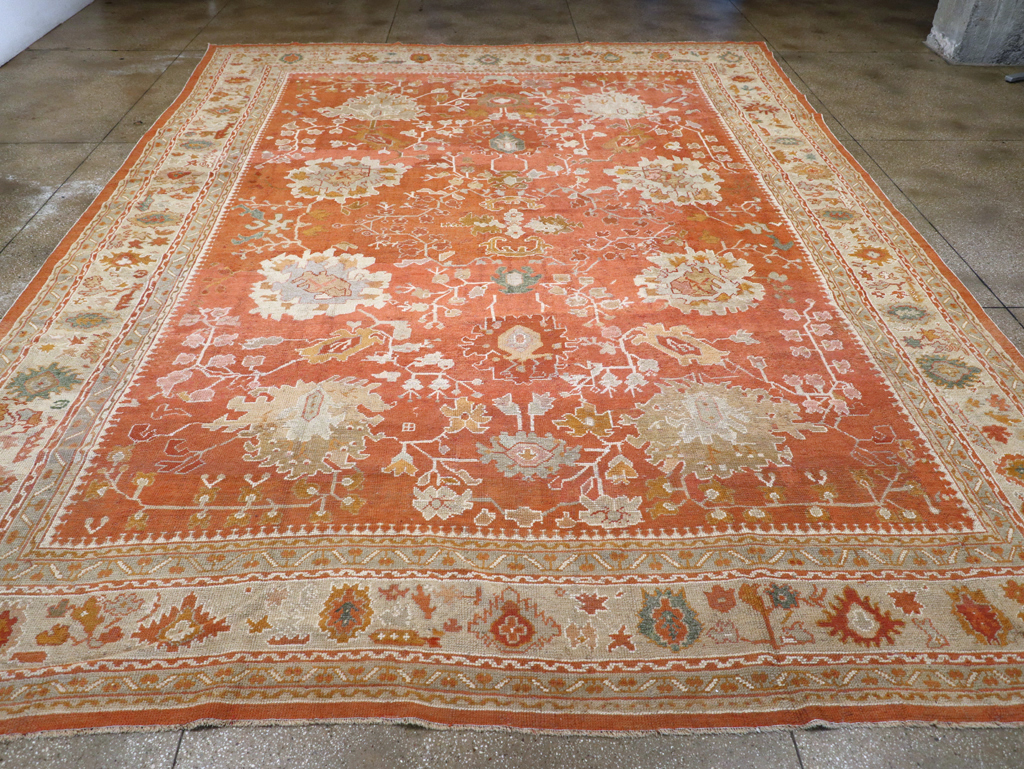 Antique Turkish Oushak Large Carpet, No.26986 - Gss