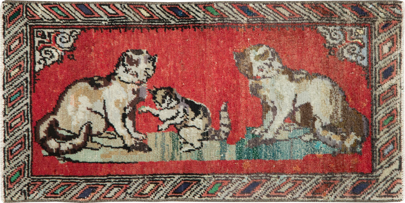 Vintage Turkish Anatolian Pictorial Rug, No.26987 - Gss