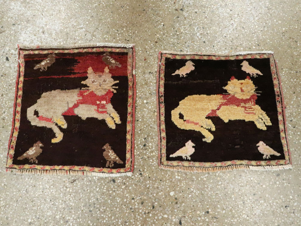 Vintage Russian Karabagh Pictorial Rug (Pair: 1 of 2), No.26988 - Gss