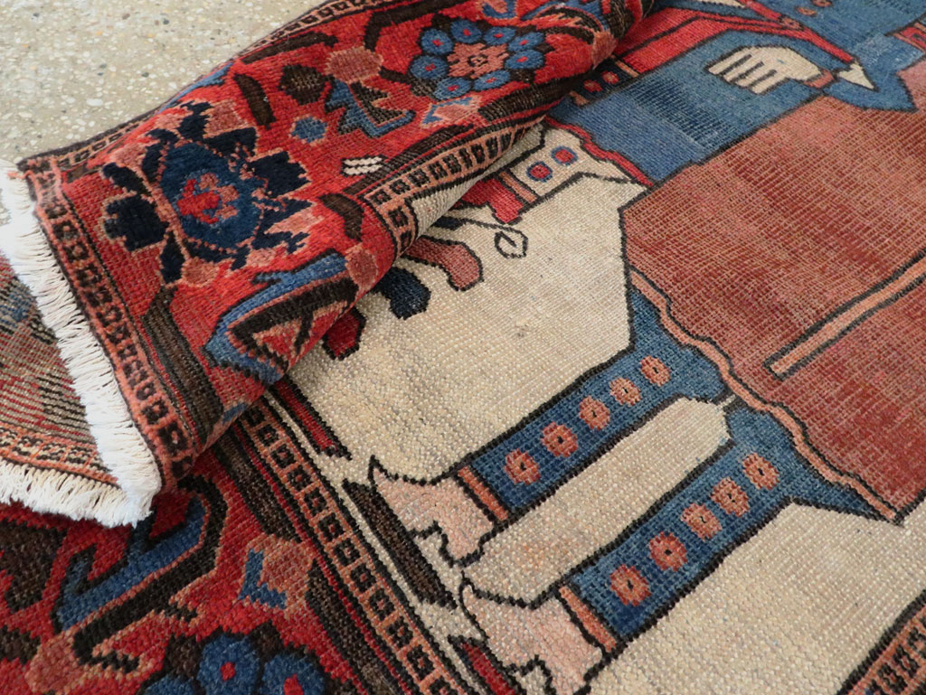 Vintage Persian Pictorial Bakhtiari Rug, No.27005 - Gss